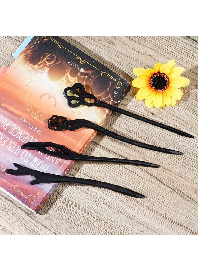 Miayon 10 Pieces Wooden Hair Sticks Chinese Chignon Japanese Hair Chopsticks Wooden Hair Pins For Long Hair Hair Sticks For Buns For Women Girls Handmade Hair Accessories  - Image 4