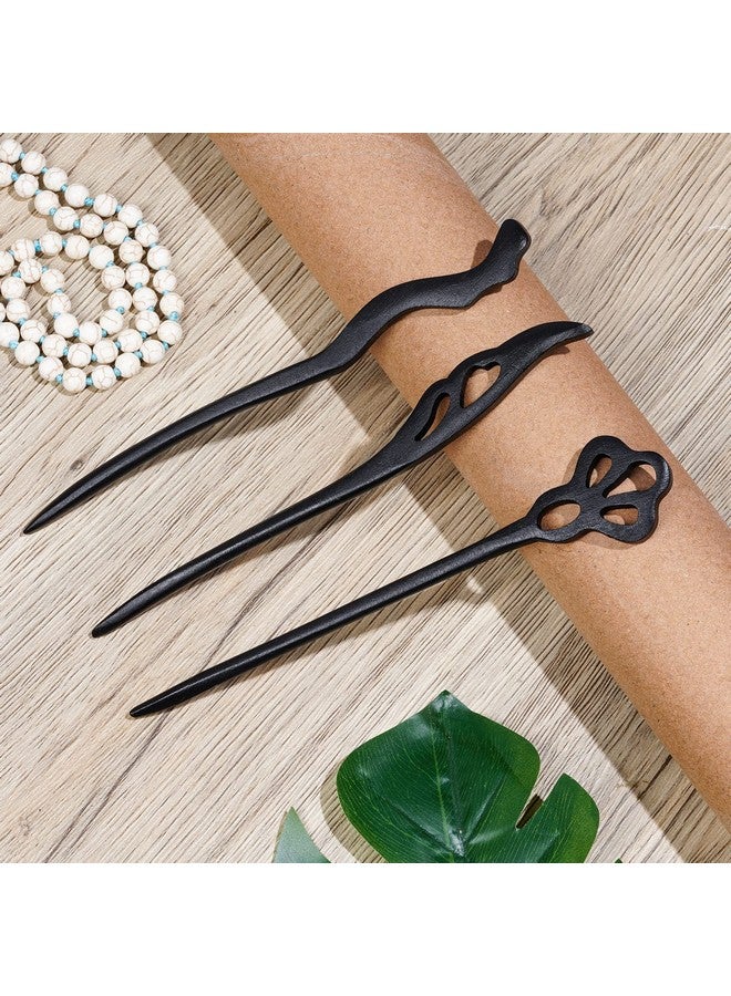 Miayon 10 Pieces Wooden Hair Sticks Chinese Chignon Japanese Hair Chopsticks Wooden Hair Pins For Long Hair Hair Sticks For Buns For Women Girls Handmade Hair Accessories  - Image 3