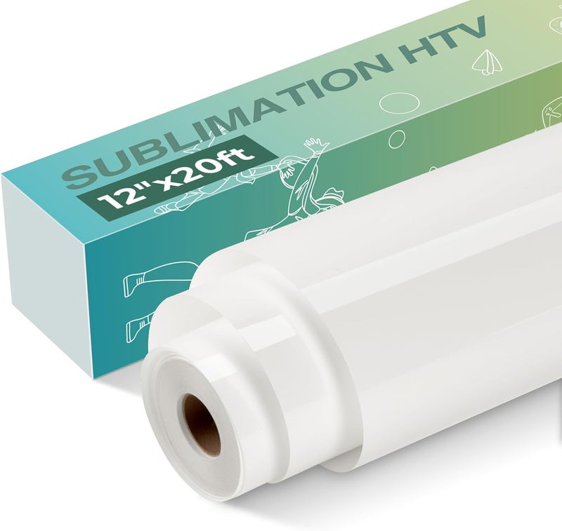 HTVRONT Clear Sublimation Vinyl Matte 12" X 20FT - Sublimation HTV High Transfer Rate - Bright Smooth Washable HTV for T-Shirt/Hat/Pillow/Bag - Image 1