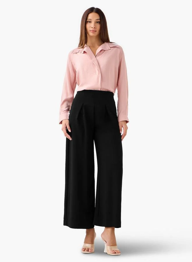 Splash FAV Regular Fit Viscose Top with Button Detail