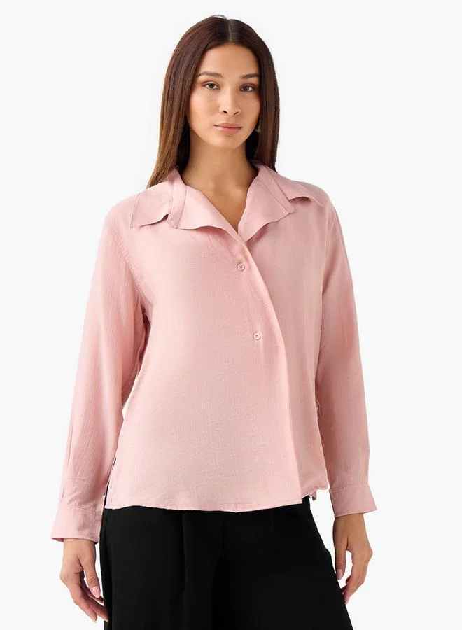 Splash FAV Regular Fit Viscose Top with Button Detail