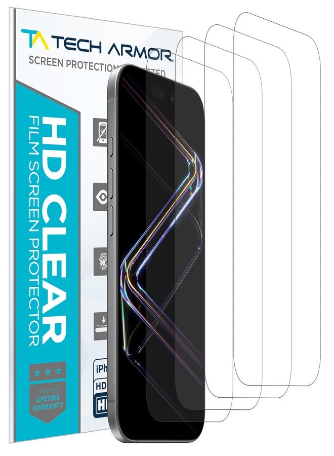 Tech Armor iPhone 17 Pro Max Screen Protector 6.9 inch - HD Clear Film, Ultimate Display Protection, Crystal Clear Clarity, Easy Installation, Premium Quality, 4 Pack - Image 1