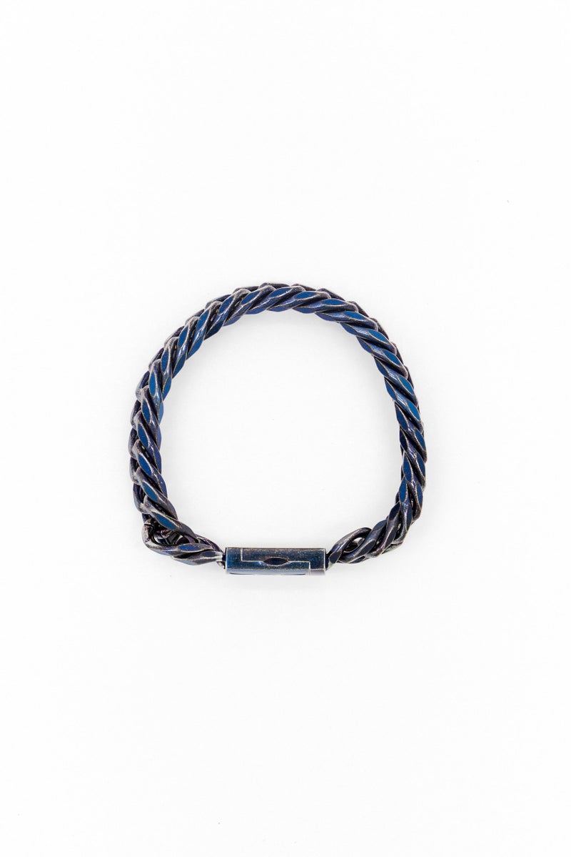 POLICE Men Stainless Steel Chain With Magnet Buckle Bracelet, Blue - Image 4