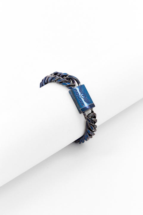 Men Stainless Steel Chain With Magnet Buckle Bracelet, Blue