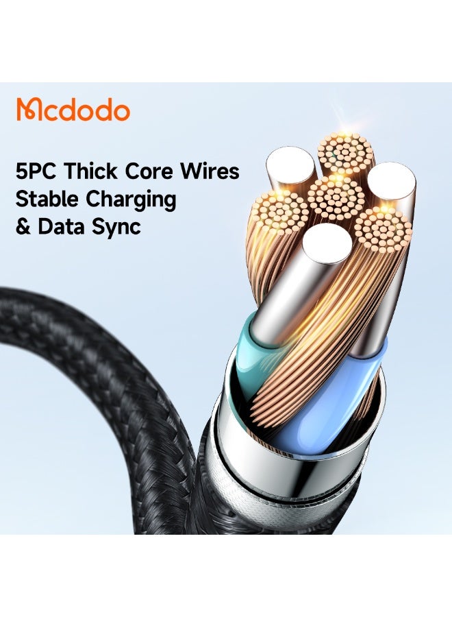 مكدودو Cable CA‑3580 – USB‑A to Lightning, 3 A, 1.2 m, Nylon Braided - Image 3