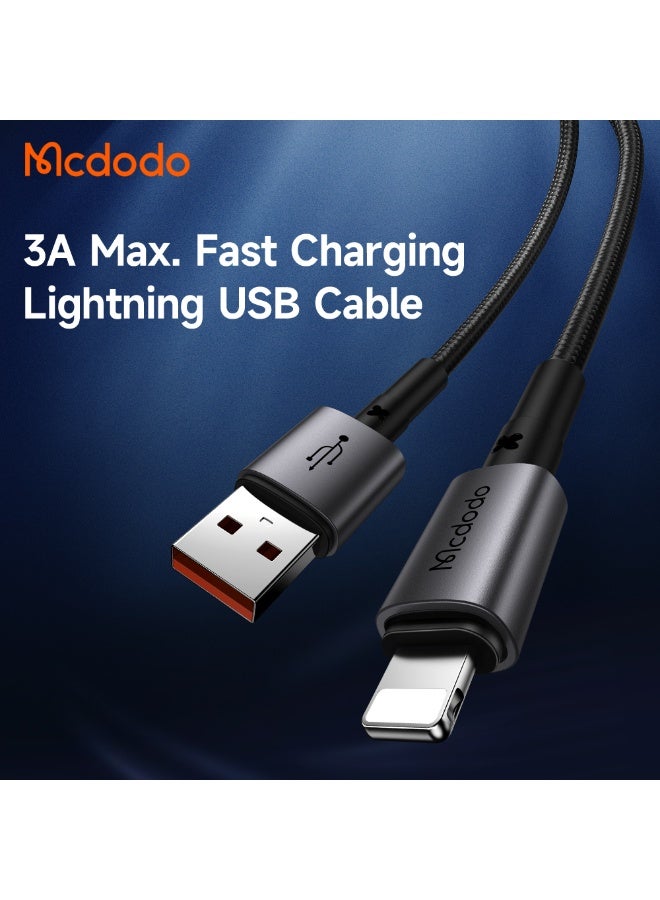 مكدودو Cable CA‑3580 – USB‑A to Lightning, 3 A, 1.2 m, Nylon Braided - Image 5