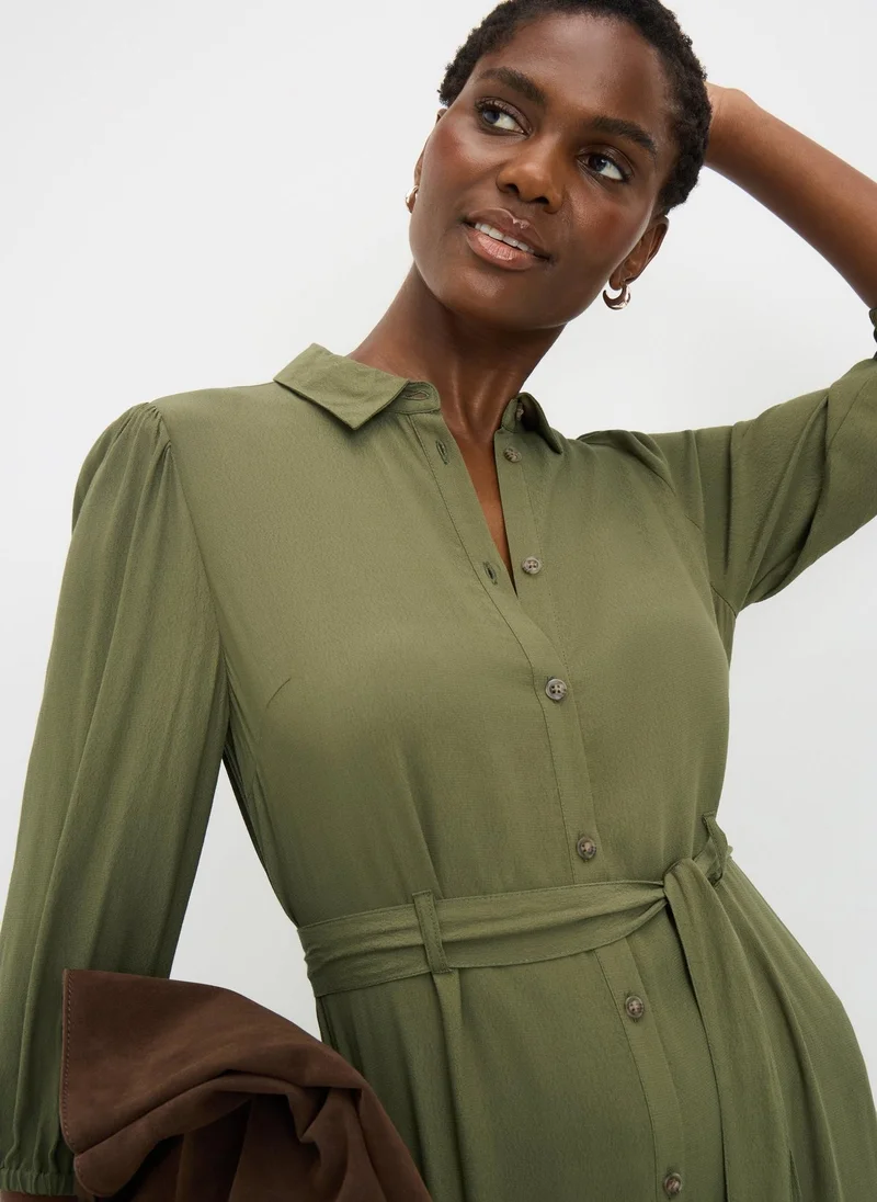 ماتلان Green Midaxi Shirt Dress