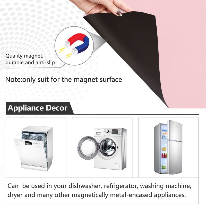 Eionryn Pink Dishwasher Magnet Cover Magnetic Sticker Dish Washer Door Panel Cover Fridge Kitchen Appliance Magnet Decal Sheet Decor 23x26 inch - Image 4