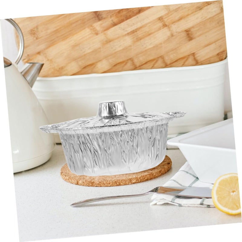 2Pcs 6 Inch Aluminum Foil Pans Heat Resistant Round Tins for Baking BBQ Picnic Camping - Image 4