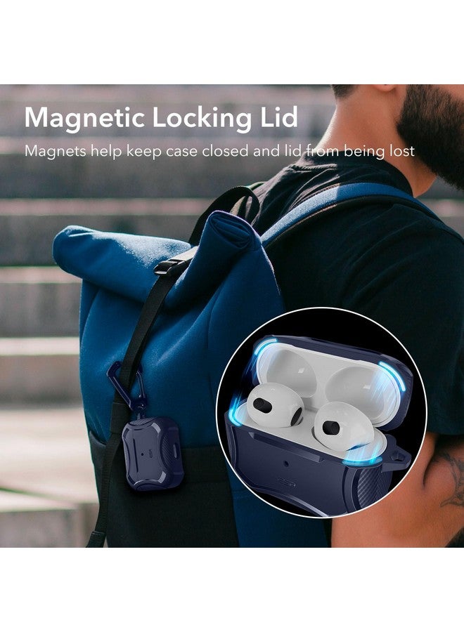 ESR ESR for AirPods Case (2021, 3rd Gen), Compatible with AirPods 3rd Generation, Compatible with MagSafe, Powerful Drop Protection, Magnetic Lid, Cyber Series, Navy Blue  - Image 4
