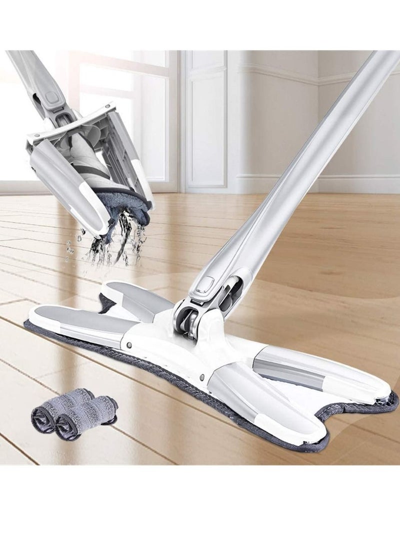 DubaiGallery X-Type Flat Floor Mop With Replacement Mop Pads,Easy Squeeze Mop,Self Wringing Flat Mop,Hand-Free Wash Household Floor Mop - Image 1