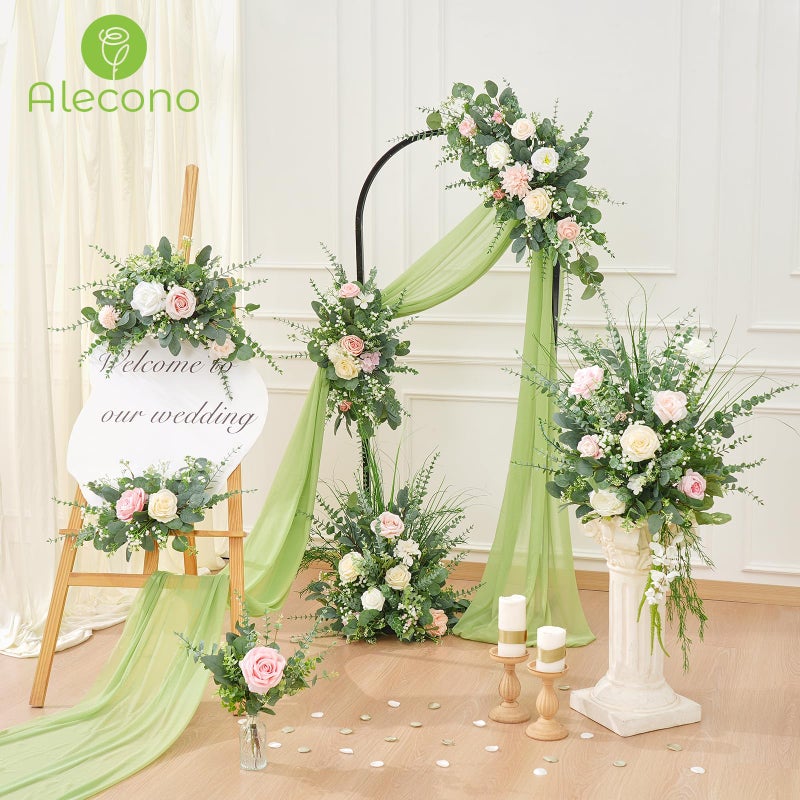 Alecono 100 Pcs 5 Kinds Mixed Artificial Greenery Eucalyptus Stems Bulk, Babys Breath Artificial Flowers and Fake Sliver Dollar Leaves for Centerpieces DIY Bouquet Wedding Home Decor - Image 2