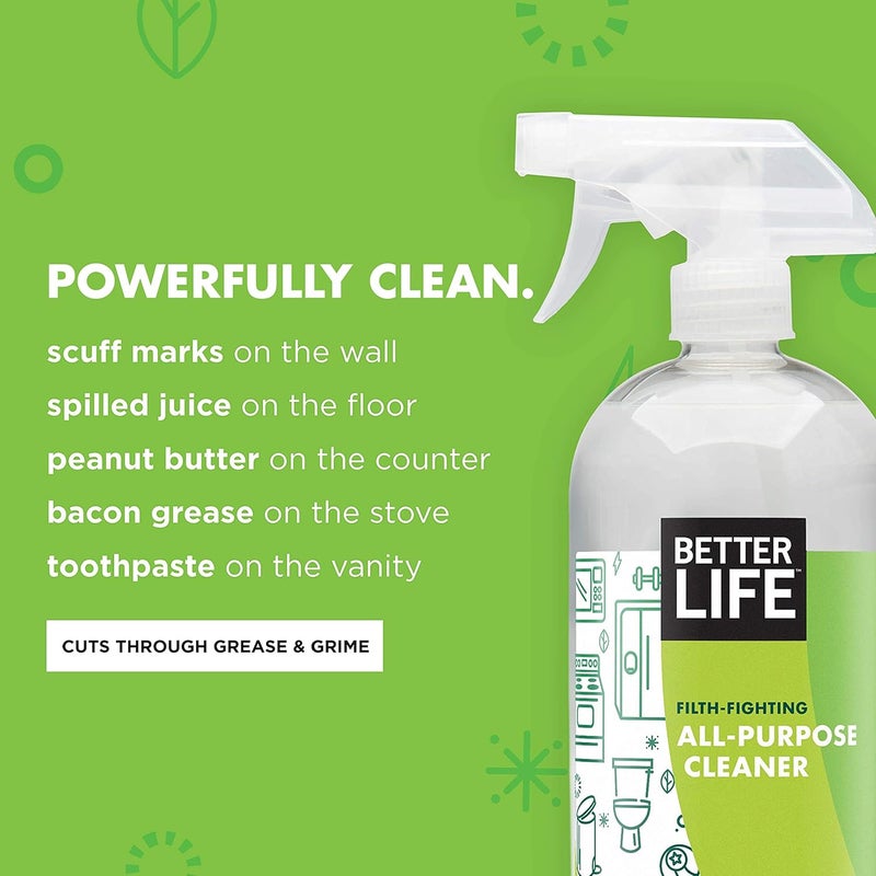 Better Life All Purpose Cleaner  Multipurpose Home and Kitchen Cleaning Spray for Glass Countertops Appliances Upholstery  More  Multisurface Spray Cleaner  32oz Pack of 2 Clary SageCitrus - Image 3