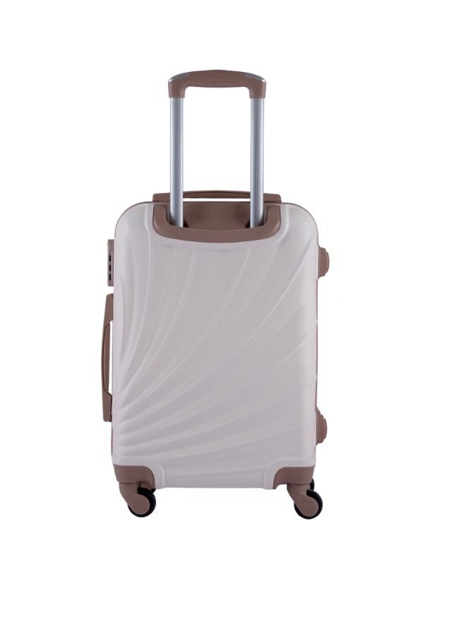 ليمرا طقم شنط سفر مكون من 5 حقائب أمتعة بعجلات و بتصميم صلب بيج - Image 3