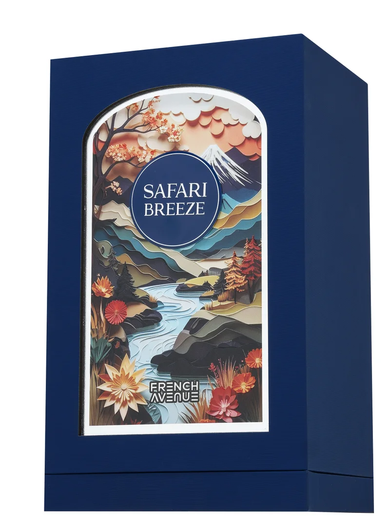 فرنش افينيو French Avenue Safari Breeze Eau de Parfum for Men, 100ml - Floral Fruity with Coconut, Jasmine & Oakmoss