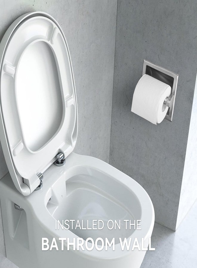 JunSun Recessed Toilet Paper Holder Brushed Nickel Stainless Steel Toilet Paper Roll Holder Tissue Holder Modern Tissue Roll Holder 6" X 6" Square Jumbo Mega Roll Holder Rear Mounting Bracket Included - Image 5