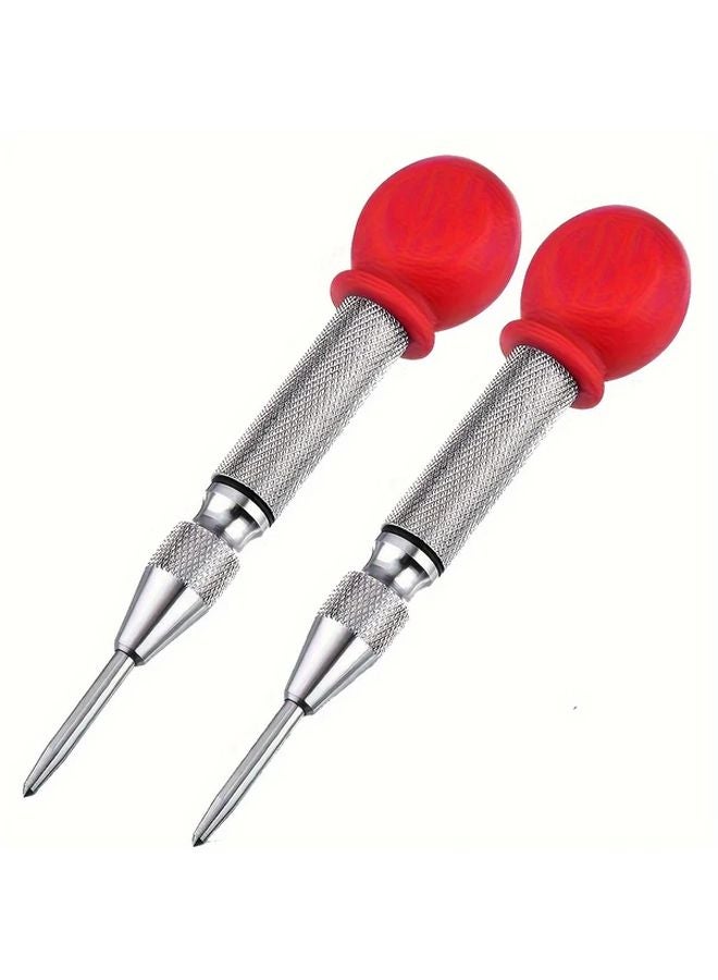 2pcs Automatic Center Punch Heavy Duty Spring Loaded Adjustable Tension - Image 1
