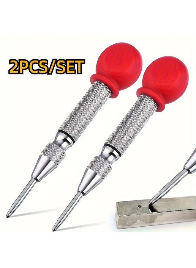 2pcs Automatic Center Punch Heavy Duty Spring Loaded Adjustable Tension - Image 2