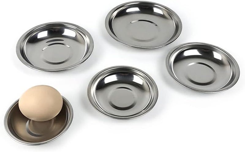 esowemsn 10PCS Stainless Steel Sauce Dishes Mini Appetizer Serving Plates 3inch Round Seasoning Dishes Sushi Dipping Bowl for Home Kitchen Restaurant - Image 1