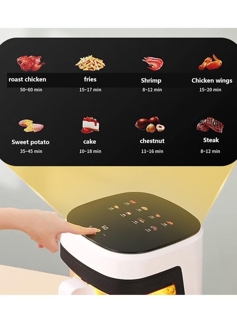Denx Air Fryer 6L Capacity – 2400W Glass Air Fryer with One-Touch Digital Screen, Oil-Less Frying, Rapid Air Technology, Easy-Clean Non-Stick Basket, Perfect for Healthy Cooking - Image 3