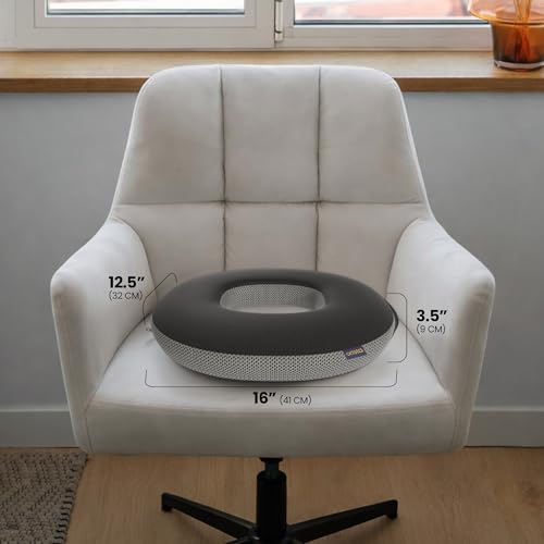 Orista Memory Foam Donut Cushion for Sitting | Orthopedic Seat Cushion with Breathable Mesh Cover | Coccyx Tailbone Pressure Relief Cushion for Office Chair Car & Home - Image 5