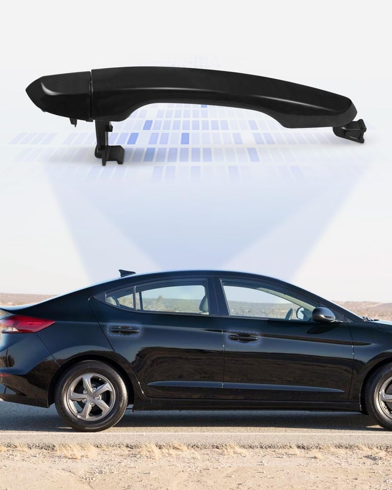 JUQAFY Exterior Door Handle Fit for Hyundai Elantra 2017 2018 2019 2020 2021 2022 Rear Left Side Black - Image 4