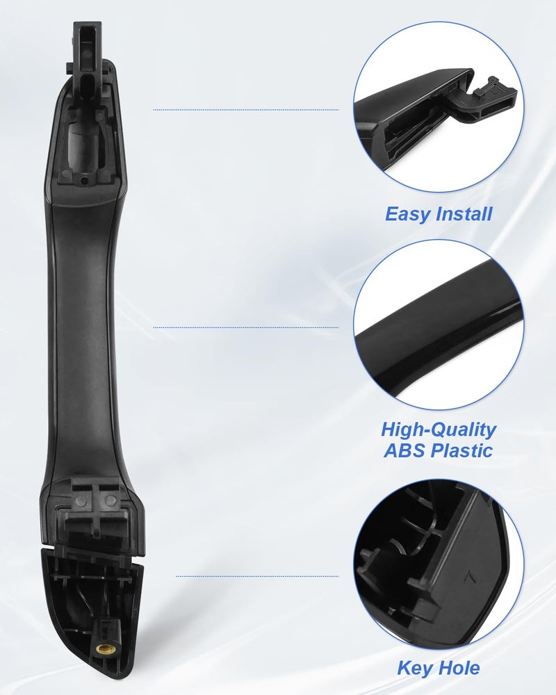 JUQAFY Exterior Door Handle Fit for Hyundai Elantra 2017 2018 2019 2020 2021 2022 Rear Left Side Black - Image 3