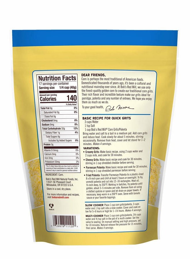 Bob's Red Mill Corn Grits, Polenta, 24 Ounce (Pack of 1) - Image 3
