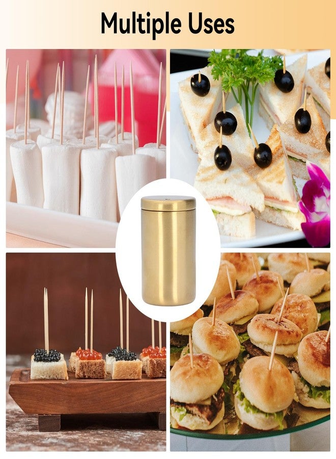 Gsycle 2PCS Gold Toothpick Holder, Toothpick Dispenser Toothpick Box Stainless Steel Toothpick Holder Toothpick Case for Kitchen Restaurant - Image 5