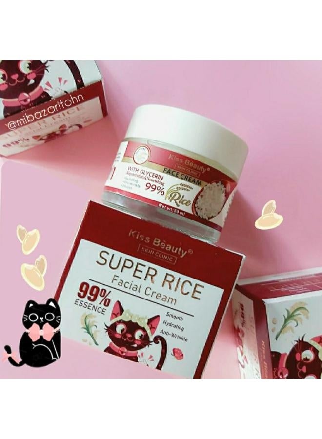 Kiss Beauty KISS BEAUTY 99% Rice Essence Face Cream with Regenerating and Nourishing Glycerin 50ml  - Image 1