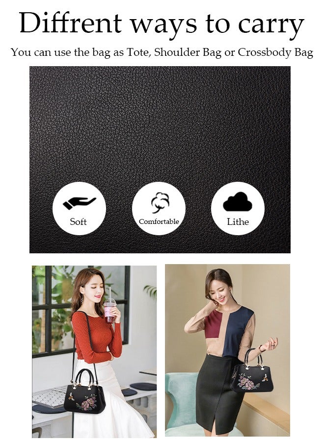 DUNISO Women's Fashion Handbag Faux Leather Crossbody Bag For Women Large Capacity Tote Bags Top Handle Satchel Fashionable Travel Shoulder Bag For Ladies - Image 2