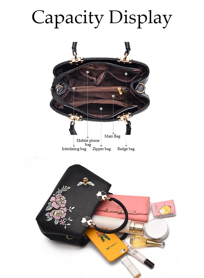 DUNISO Women's Fashion Handbag Faux Leather Crossbody Bag For Women Large Capacity Tote Bags Top Handle Satchel Fashionable Travel Shoulder Bag For Ladies - Image 3