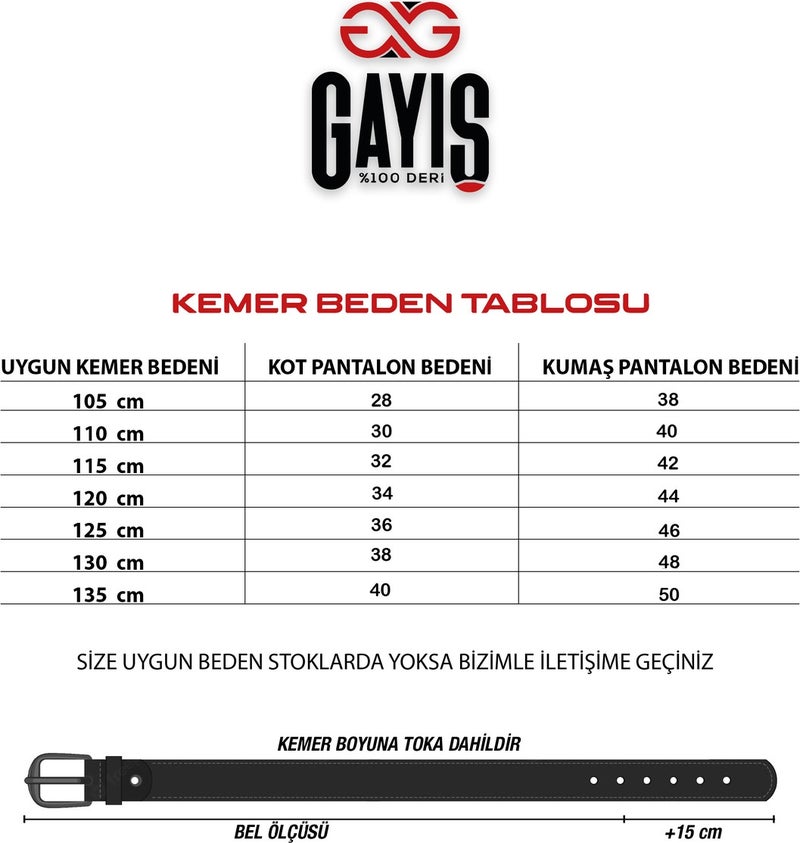 Gayış Gaış Special Boxed| Premium 100% Leather | Men's Denim-Fabric Trouser Belt | Soft Italian Leather Belt  - Image 2
