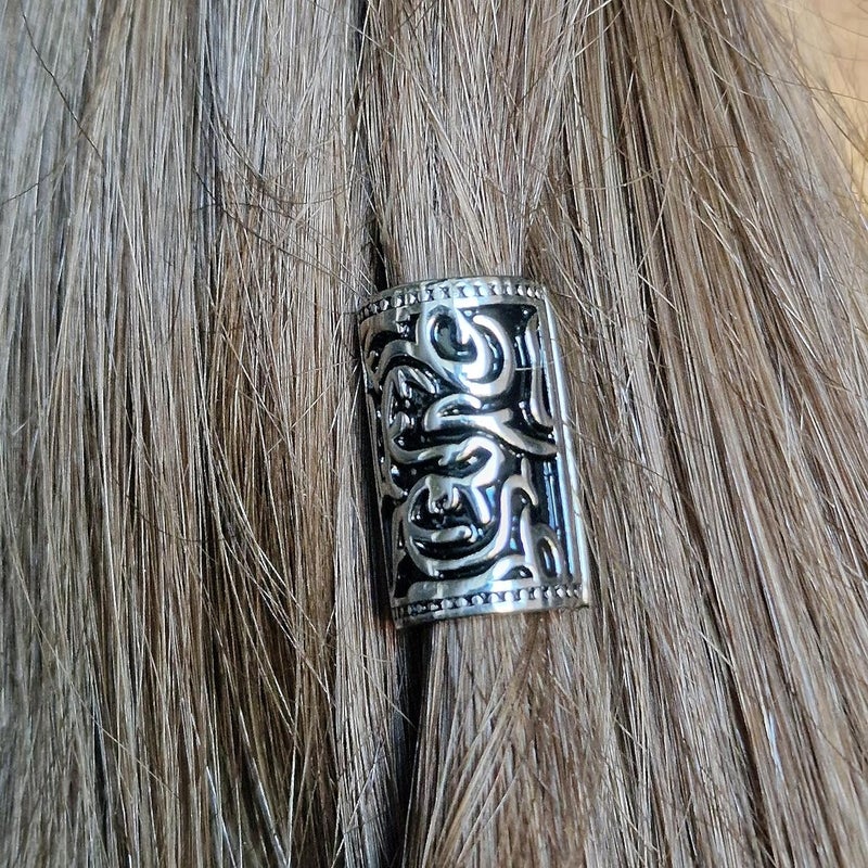 VALHALLA Beads Beard Braiding Beads for Dreadlocks - Open-Close Vikings Stainless Steel Hair Jewelry and Decoration - Image 2