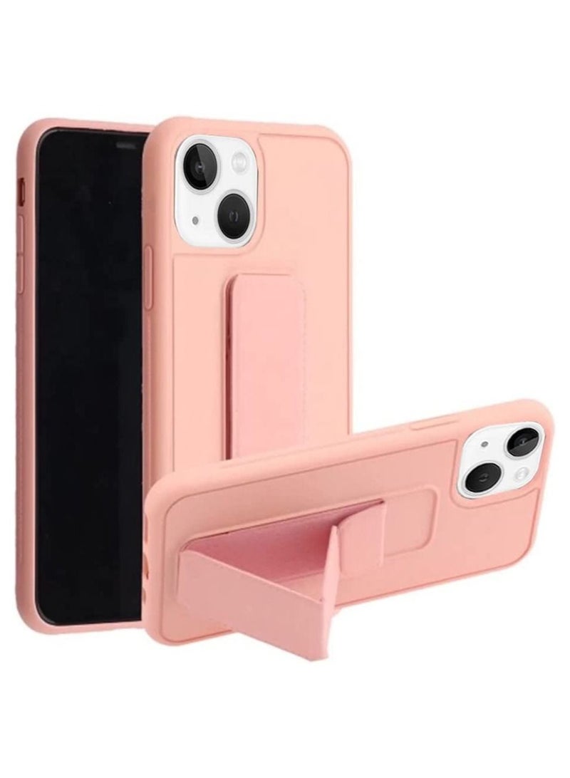 VITION Case Cover For iPhone 14 Plus Finger Grip  Phone holder Case Car Magnetic Multi-function 3 in 1 Shockproof Back Cover Protective Case (iPhone 14 Plus Light Pink) - Image 1