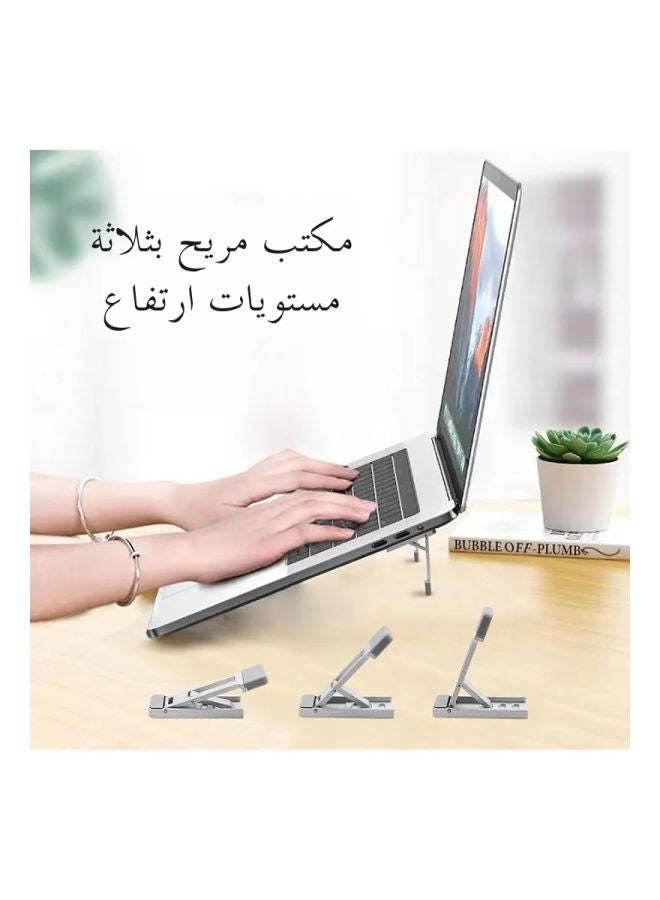 حامل حاسوب محمول مطوي مخفي مصنوع من سبائك الألومنيوم، دعامة تبريد محمولة مريحة للحاسوب اللوحي والكمبيوتر المحمول - Image 2