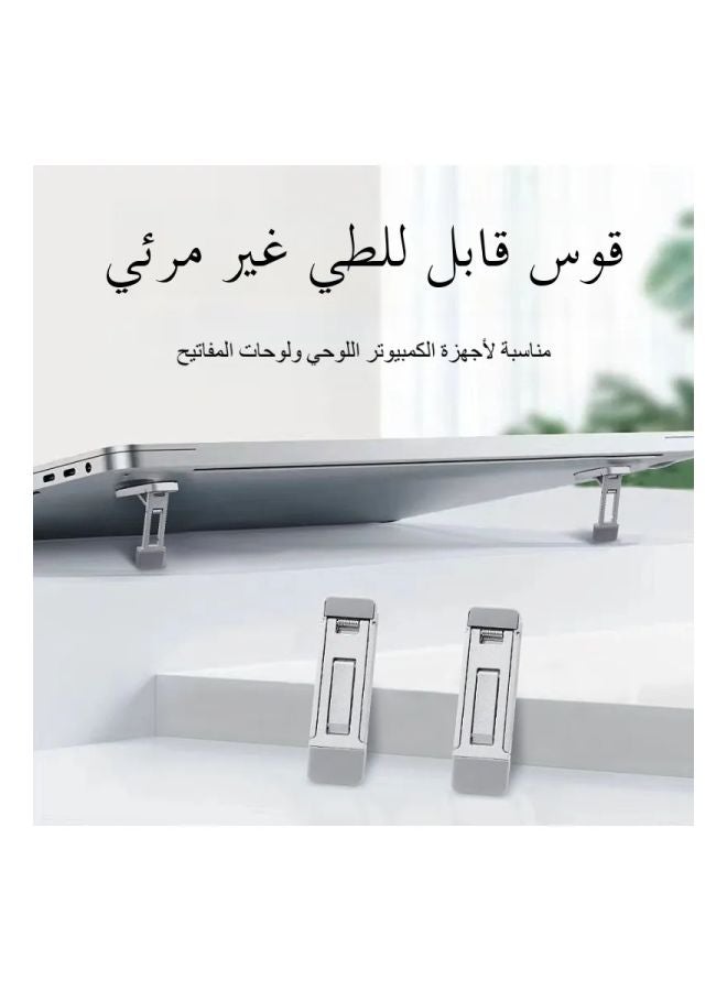 حامل حاسوب محمول مطوي مخفي مصنوع من سبائك الألومنيوم، دعامة تبريد محمولة مريحة للحاسوب اللوحي والكمبيوتر المحمول - Image 5
