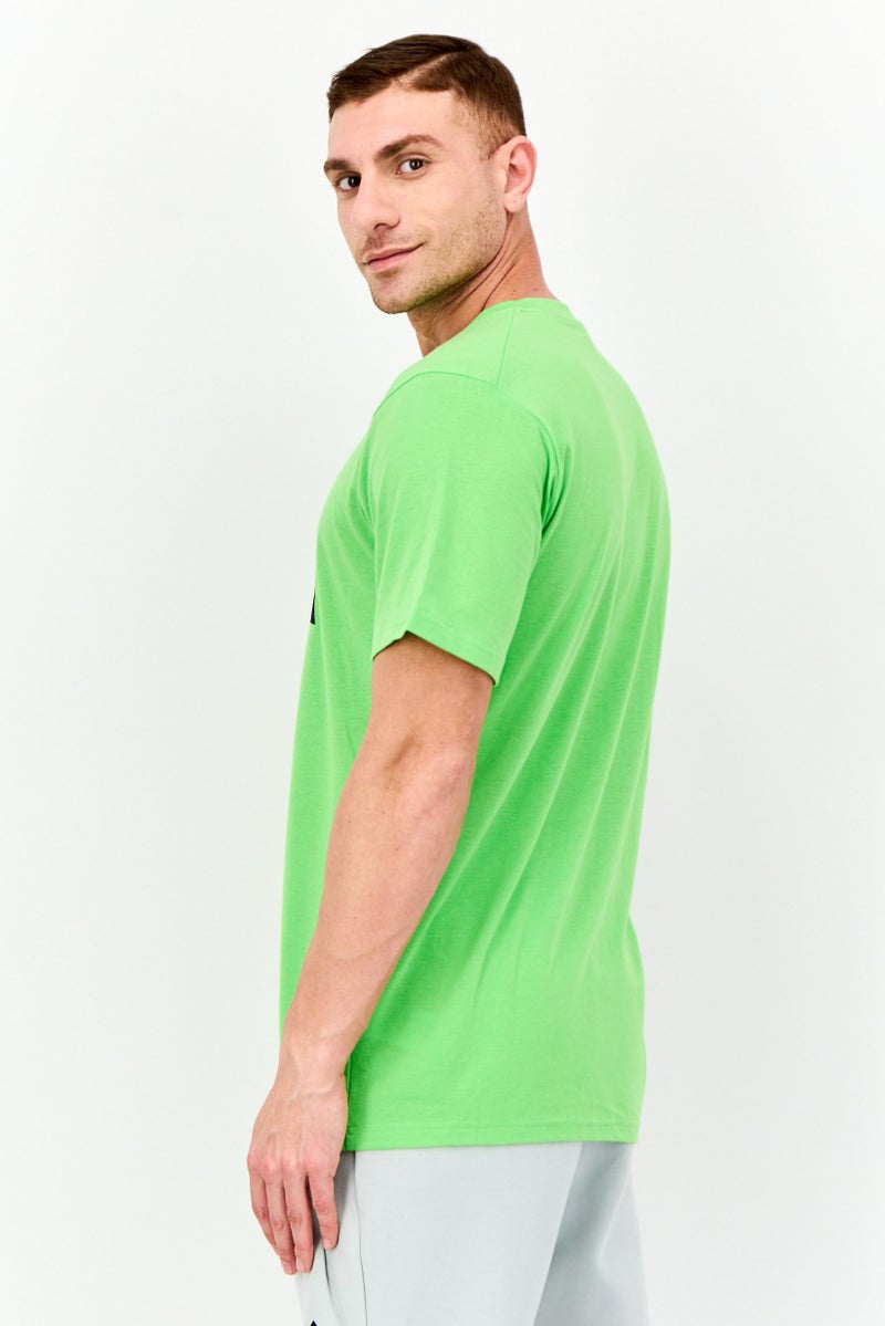 Adidas تي شيرت تدريب قصير الأكمام للرجال، رياضي، أخضر زاهي - Image 4
