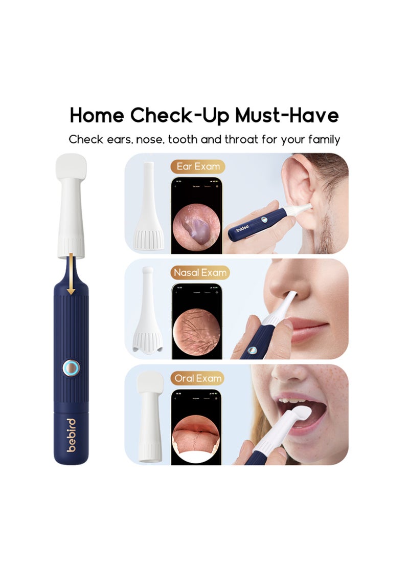Bebird - Earsight Plus: Ear Wax Removal Tool Camera & Light, Visual Earwax Cleaner with Cleaning Kit As Spade/Spoon/Picker/Tweezers Clean Ears for Family, Ear-Scope Wireless WiFi Connect (Dark Blue) - Image 1