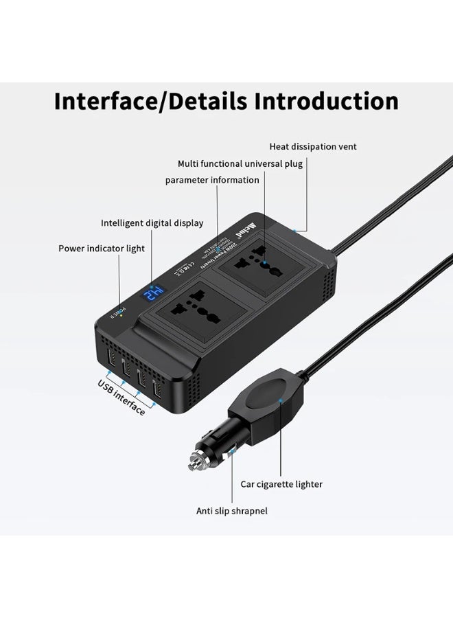 Multifunctional Car Inverter 12V to 220V Power Converter Inverter Universal Plug and Socket - Image 4