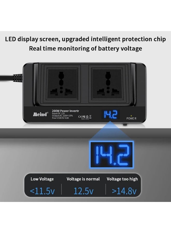 Multifunctional Car Inverter 12V to 220V Power Converter Inverter Universal Plug and Socket - Image 2