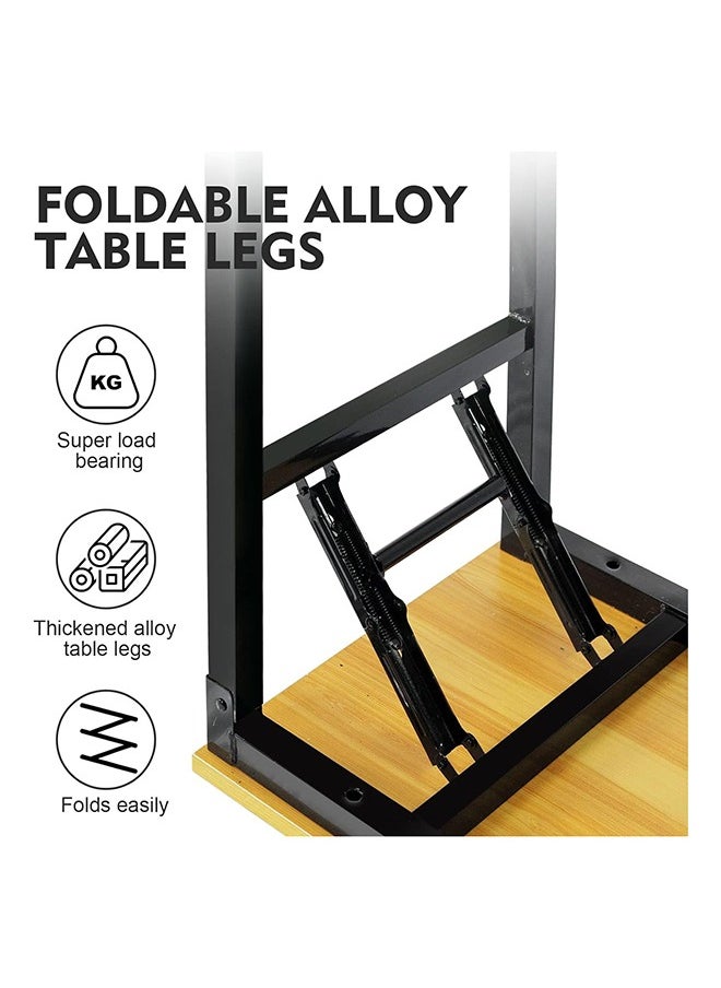 SKY-TOUCH - Folding Table Multi Functional Portable Desk With AdjUStable Height Legs For Computer Camping, Garden, Picnic,Coffee,Bbq,120 60 75Cm, Wood, SK3C3-folding desk 120×60cm - Image 1