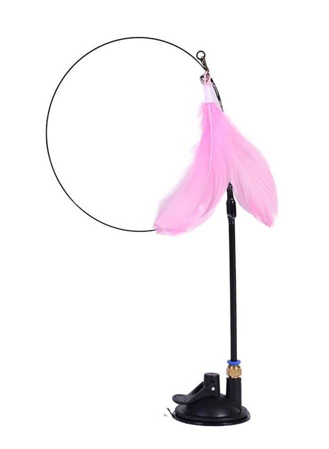 Long pole powerful suction cup funny cat stick-replaceable pink feather headband bell - Image 1