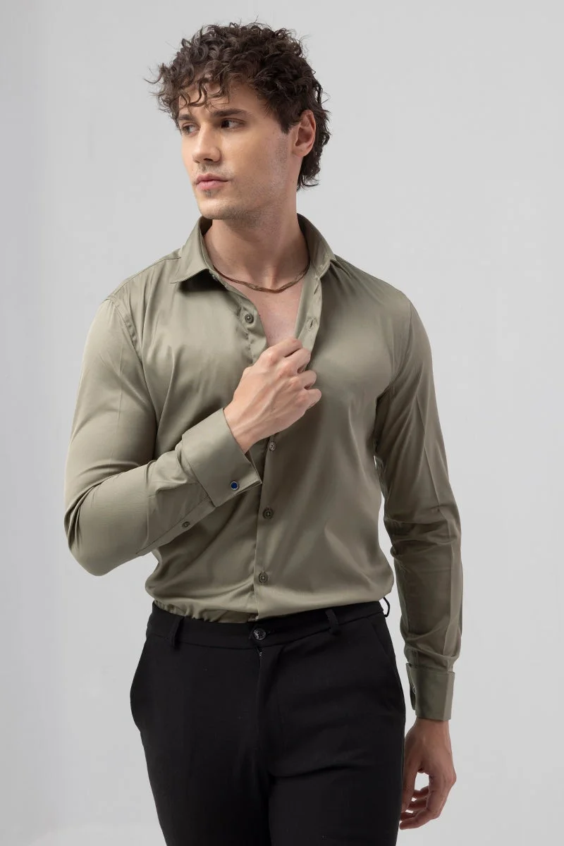 SNITCH Double Cuff Green Shirt