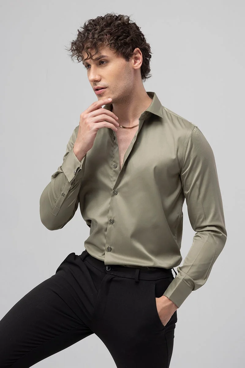 SNITCH Double Cuff Green Shirt