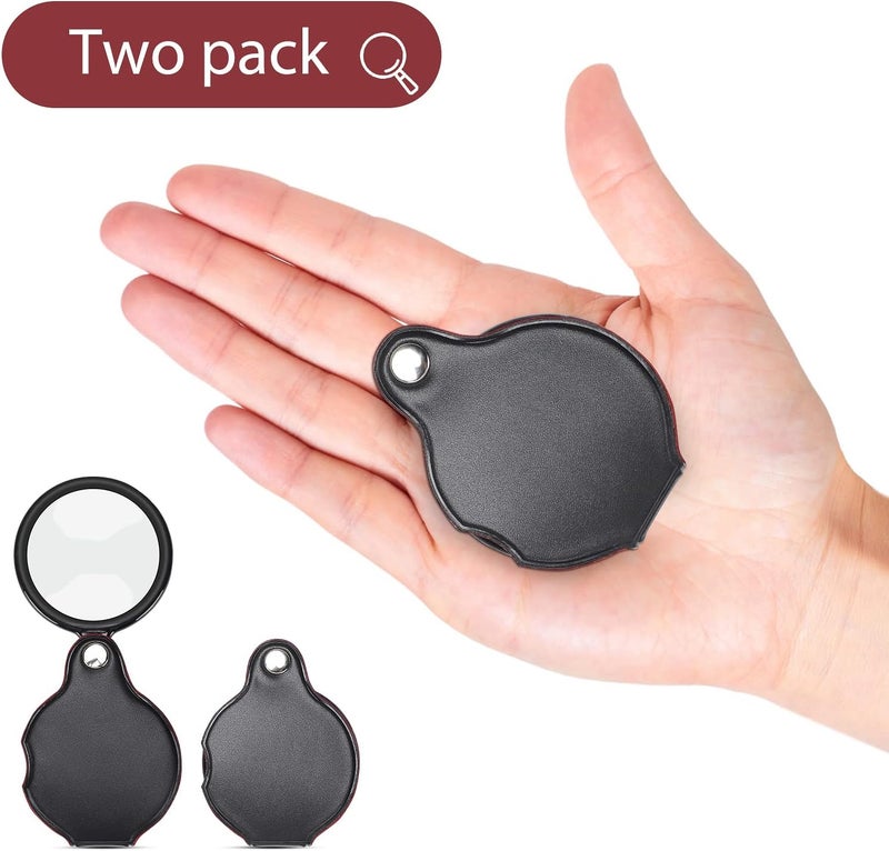 TEOYALL 10X Small Magnifying Glass, 6 PCS Mini Pocket Magnifier Folding Magnify Glass with Rotating Protective Holster - Image 4