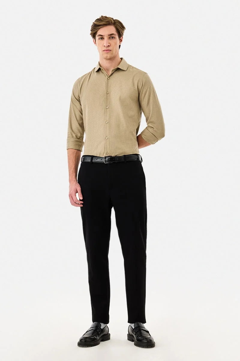 SNITCH Slim Fit Micro Checks Luxe Shirt