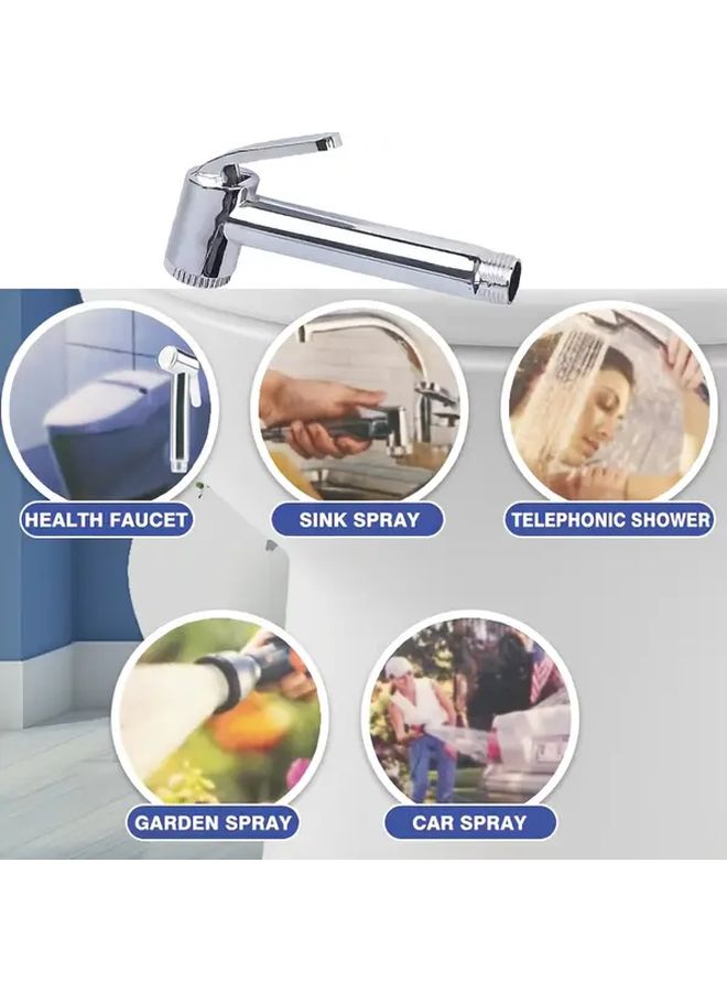 Adjustable Bidet Sprayer Kit With Long Spray Gun And 78 74 Inch Gray Telescopic Hose - Image 4