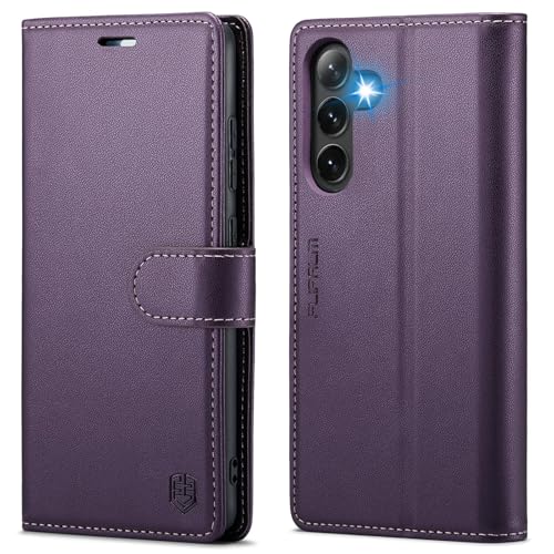 FLIPALM Wallet Case for Samsung Galaxy S25 FE, RFID Blocking Credit Card Holder, PU Leather Folio Flip Kickstand Protective Shockproof Cover for Galaxy S25 FE (Purple) - Image 1