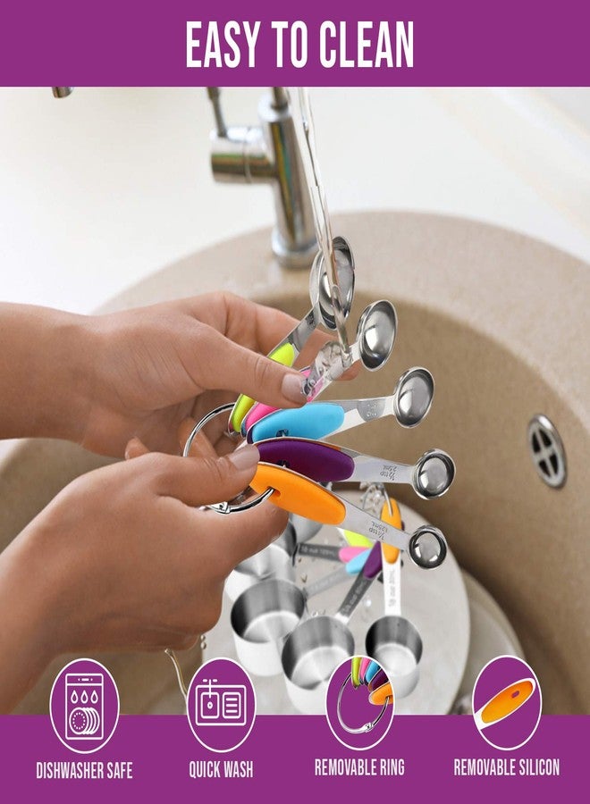 CONTROL KITCHEN Measuring Cups and Spoons Set 11 Piece. Includes 10 Stainless Steel Measuring Spoons and Cups Set and 1 Plastic Measuring Cup. Liquid Measuring Cups Set and Dry Metal Measuring Cup Set - Image 5